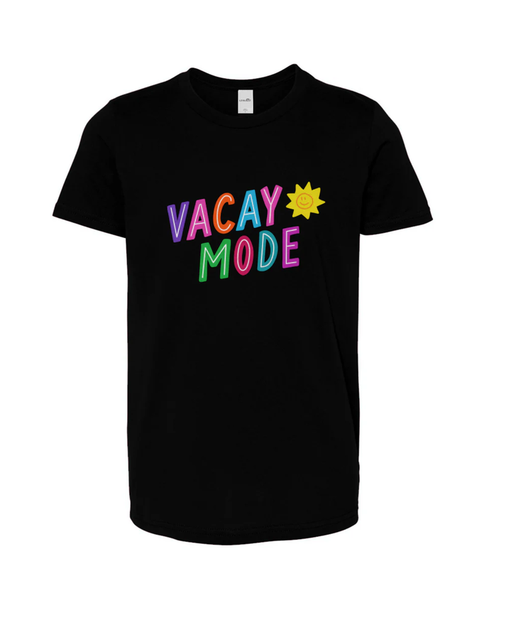 Kids Black Vacay Mode Tee