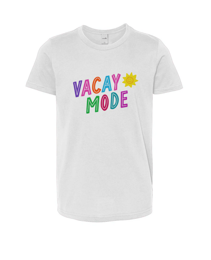 Kids White Vacay Mode Tee